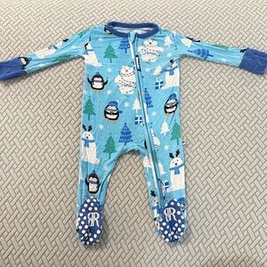Bums & Roses 3-6 mo footie holiday winter